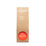 The Lekker Company eco-friendly milieuvriendelijk plasticvrij natuurlijk duurzame deodorant spuitvrij smeerbaar Rood Oranje Geurloos Natural Natuurlijk Zonder geur Plastic-vrije verpakking
