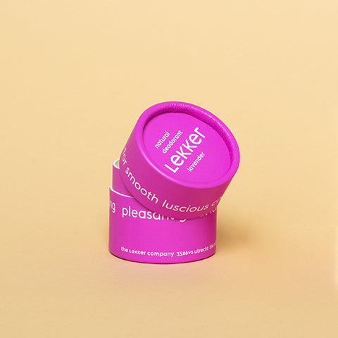 The Lekker Company eco-friendly milieuvriendelijk plasticvrij natuurlijk duurzame deodorant spuitvrij smeerbaar paars purple lavender lavendel plastic-vrij Utrecht